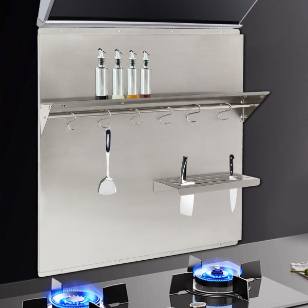 29.5*29.5in Range Hood Backsplash, Range Hood Wall Shield, Stainless Steel Splash Plate for Range Hood