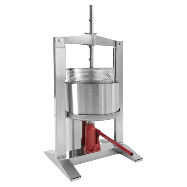 Fruit Press, DIY Large Fruit Press extractor for Wine and Juice Making, 20L Manual Fruit Press Stainless Steel Juicer Crusher with Hydraulic Jack