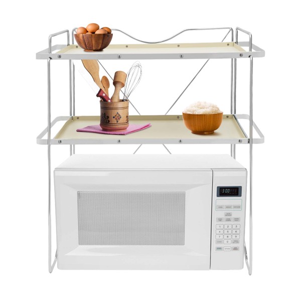 Microwave Oven Rack,  Kitchen Microwave Oven Shelf, Kitchen Countertop Organizer Microwave Shelf 2 Tiers