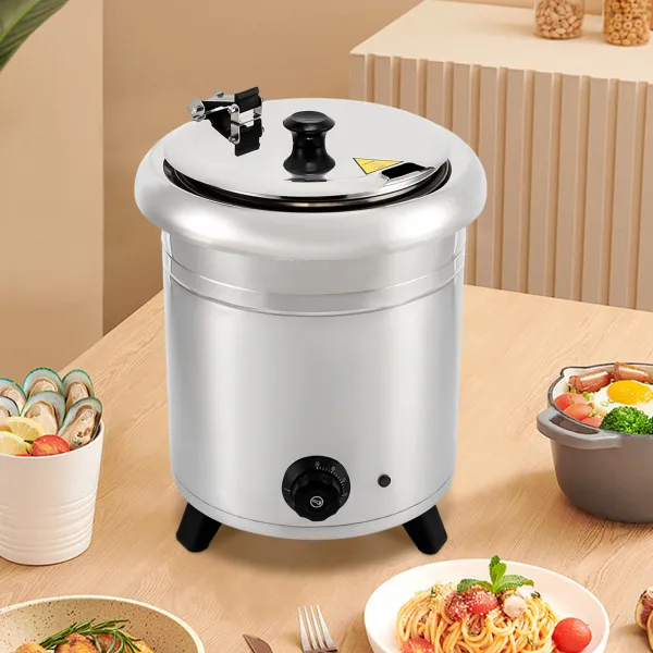 Stainless Steel Electric Soup Warmer, with Stainless Steel Lid (10L, 400W)