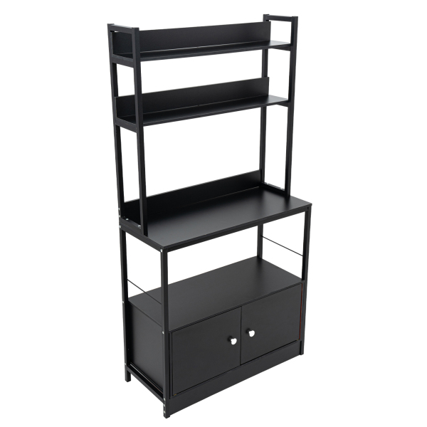 Kitchen Bakers Rack with Storage Cabinet Industrial 5-Tier Microwave Oven Stand