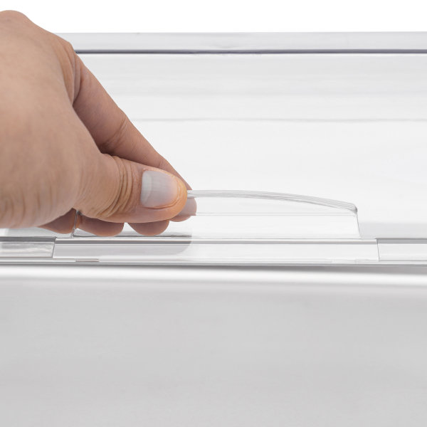 Ice Food Serving Display Tray with Clear Roll Top Cover, Buffet Cold Serving Cooler Platter, Cooling Food Dishes Display Plate