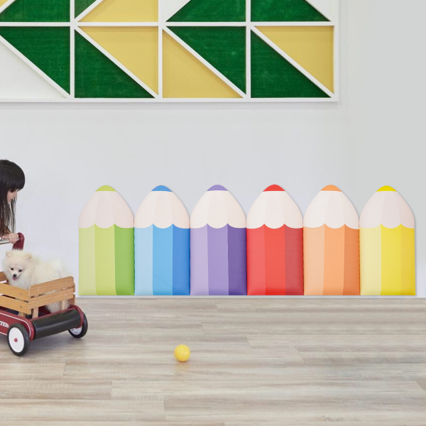 3D Pencil-Shaped Wall Padding for Kids, Wall Mats for Kids, Wall Padding for Kids, Playroom Wall Protection (6 Pcs) 3D Pencil-Shaped Wall Padding for Kids, Wall Mats for Kids, Wall Padding for Kids, Playroom Wall Protection (6 Pcs)