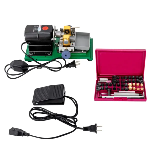 Pearl Hole Drilling Machine Electric Jewelry Driller Kit 110V 280W with Bead Holder and Anti-Slip Foot Mats