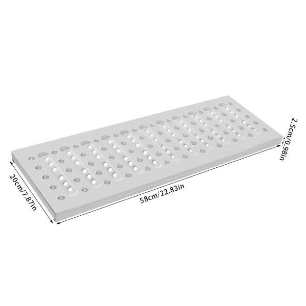 58*20 cm Stainless Steel Channel Drain Grate, Outside Metal Trench Drain Covers, Outdoor Sewer Drainage Grates