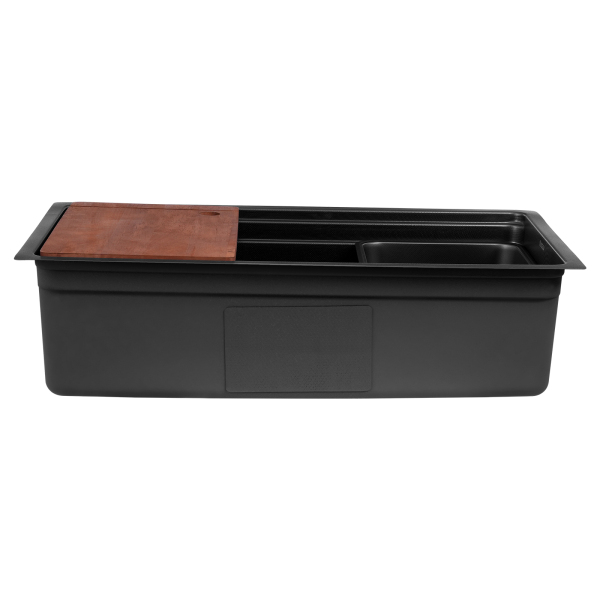 Black Kitchen Sink Undermount Workstation Sink Drop-in Single Bowl Bar Sink 304 Stainless Steel and Rubber 29.5*17.7*8.8 in Black
