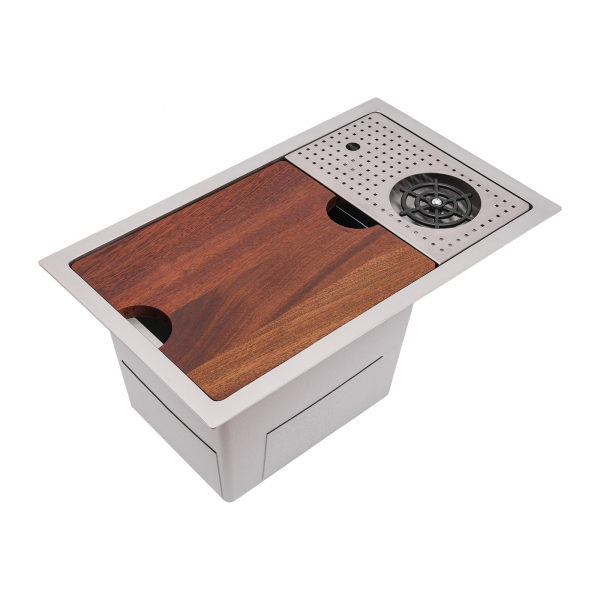 Undermount Bar Sink with Glass Rinser Undermount Workstation Sink Single Bowl Undermount Kitchen Sink with Cup Washer