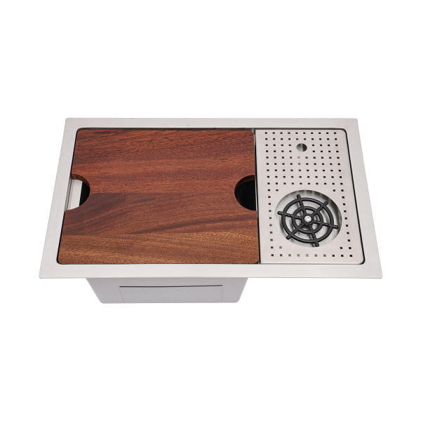 Undermount Bar Sink with Glass Rinser Undermount Workstation Sink Single Bowl Undermount Kitchen Sink with Cup Washer