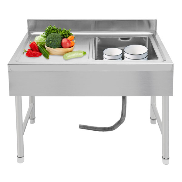 1 Compartment Commercial Kitchen Sink Prep Table Stainless Steel single Sink