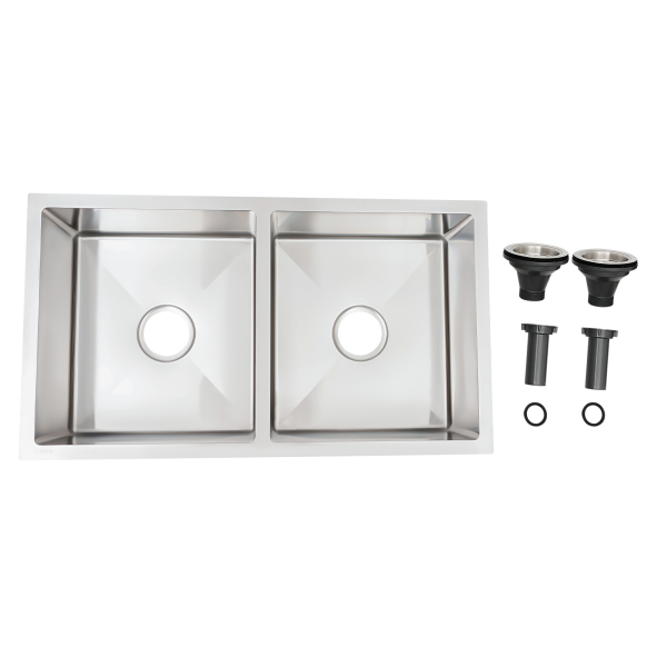 32in Kitchen Sink, New Kitchen Bar Sink, Two Bowls Kitchen Bar Sink - Sliver