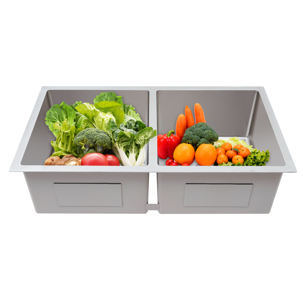 32in Kitchen Sink, New Kitchen Bar Sink, Two Bowls Kitchen Bar Sink - Sliver