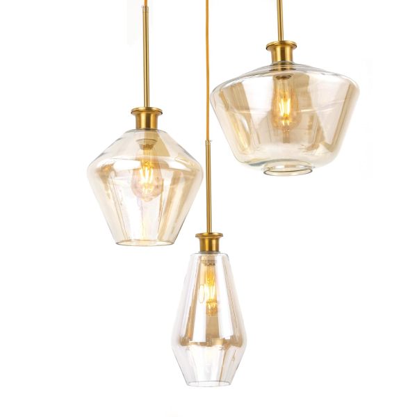 Champagne Gold 3-Head Glass Pendant Light Fixture for Home, Kitchen, Hotel, Coffee Bar, Dining Room Champagne Gold 3-Head Glass Pendant Light Fixture for Home, Kitchen, Hotel, Coffee Bar, Dining Room
