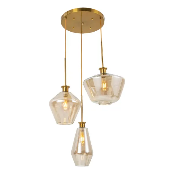 Champagne Gold 3-Head Glass Pendant Light Fixture for Home, Kitchen, Hotel, Coffee Bar, Dining Room Champagne Gold 3-Head Glass Pendant Light Fixture for Home, Kitchen, Hotel, Coffee Bar, Dining Room