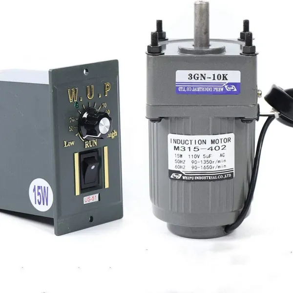 Electric Gear Motor AC 110V 15W 125RPM Single Phase Worm Gear Motor High Torque Deceleration Speed Reduction Motor