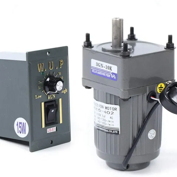 Electric Gear Motor AC 110V 15W 125RPM Single Phase Worm Gear Motor High Torque Deceleration Speed Reduction Motor