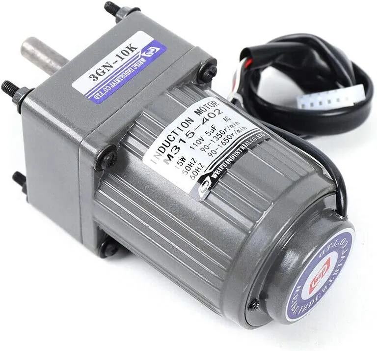 Electric Gear Motor AC 110V 15W 125RPM Single Phase Worm Gear Motor High Torque Deceleration Speed Reduction Motor