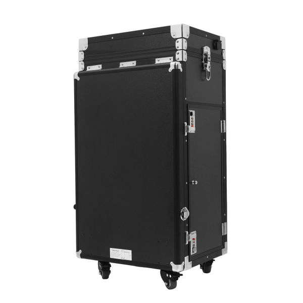 Rolling Manicure Table Nail Desk Travel Train Case Cosmetic Trolley w/ Speaker