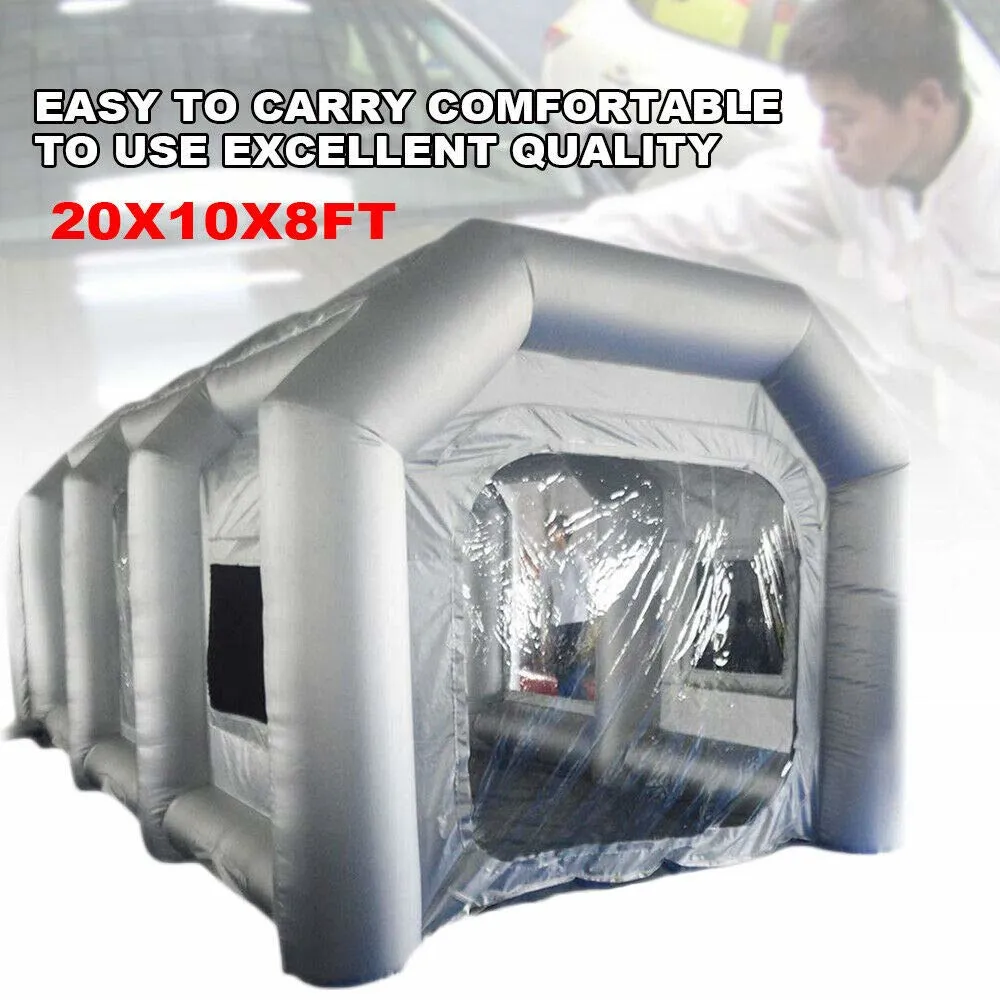 KITNEED Hot Inflatable Paint Booth, 20x10x8.2ft Inflatable Portable Car Painting Tent