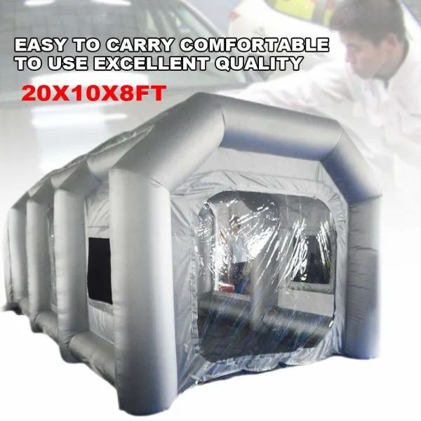 KITNEED Hot Inflatable Paint Booth, 20x10x8.2ft Inflatable Portable Car Painting Tent