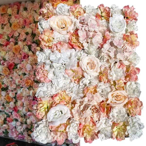 5 PCS Artificial Flower Wall Panels 16 x 24 AFaux Floral Backdrop