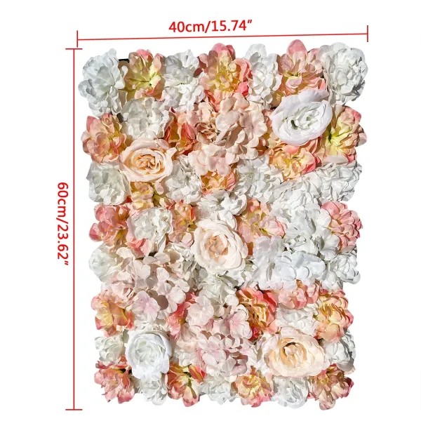 5 PCS Artificial Flower Wall Panels 16 x 24 AFaux Floral Backdrop
