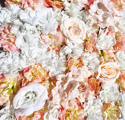 5 PCS Artificial Flower Wall Panels 16 x 24 AFaux Floral Backdrop