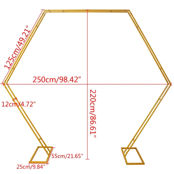 Hexagon Wedding Arch for Ceremony ,Arch Backdrop Stand Party Metal Arch Stand Wedding Background Door for Wedding Birthday Party Hexagon Wedding Arch for Ceremony ,Arch Backdrop Stand Party Metal Arch Stand Wedding Background Door for Wedding Birthday Party