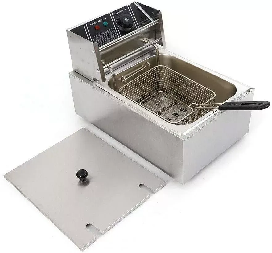 Electric Countertop Deep Fryer 6L 1700W Commercial Stainless Steel ...