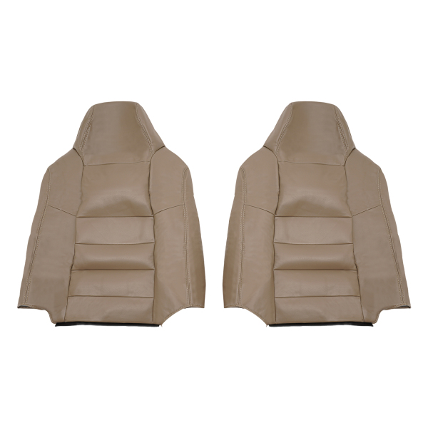 Seat Covers Fit for 2002-2007 Ford F250 F350 Super Duty Lariat Driver Passenger,Tan
