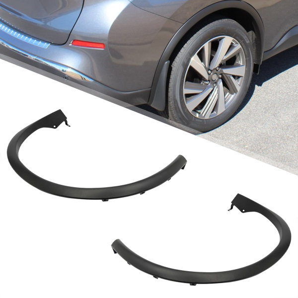Rear Fender Trim Set For 2015-2021 Nissan Murano Textured Black Molding Rear Pair, Fender Trim Set