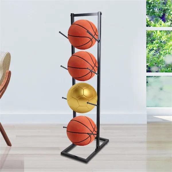 Metal Basketball Storage Rack,Double-Side Basketball Racks for Balls (4 Layer) Metal Basketball Storage Rack,Double-Side Basketball Racks for Balls (4 Layer)