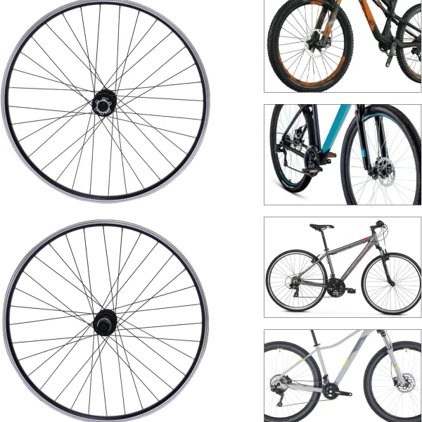 Mountain Bike Wheelset Bike Wheels Aluminum Alloy Rim Disc Brake MTB Wheelset, Quick Release Front Rear Wheels
