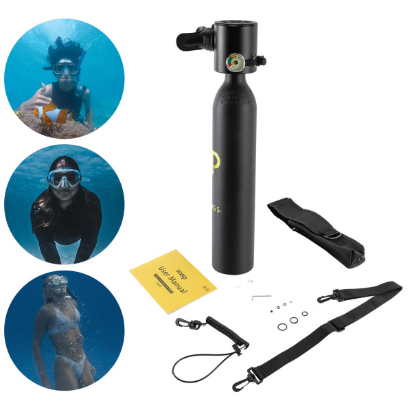 Mini Inflatable Diving Tank for Divers Underwater Breathing Equipment Diving Cylinders with 5-10 Minutes Diving Oxygen Tank