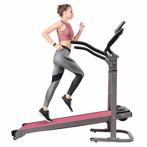 Running Jogging Walking Exercise Machine Space Saving for Home Gym Easy Assembly Pink Color