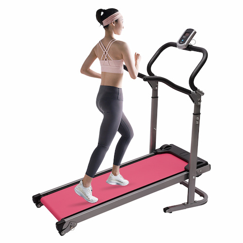 Running Jogging Walking Exercise Machine Space Saving for Home Gym Easy Assembly Pink Color