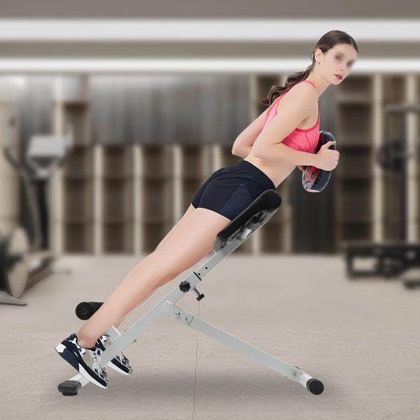 Folding Hyperextension Bench Roman Chair, Adjustment 39-45" Roman Bench Back Extension Machine for Home Gym Load 330lbs Folding Hyperextension Bench Roman Chair, Adjustment 39-45" Roman Bench Back Extension Machine for Home Gym Load 330lbs