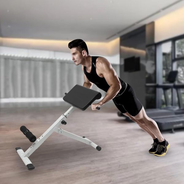 Folding Hyperextension Bench Roman Chair, Adjustment 39-45" Roman Bench Back Extension Machine for Home Gym Load 330lbs Folding Hyperextension Bench Roman Chair, Adjustment 39-45" Roman Bench Back Extension Machine for Home Gym Load 330lbs