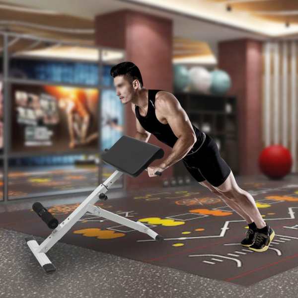 Folding Hyperextension Bench Roman Chair, Adjustment 39-45" Roman Bench Back Extension Machine for Home Gym Load 330lbs