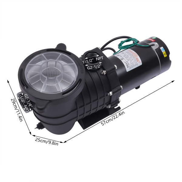 1100W 1.5 Hp HBP1100 Inground Pool Pump 110V High Performance Single Voltage Single Speed Swimming Pool Pump 1100W 1.5 Hp HBP1100 Inground Pool Pump 110V High Performance Single Voltage Single Speed Swimming Pool Pump