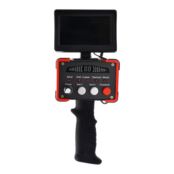 Gold Metal Detector Long Range Metal Finder Black Mini Long Range Detector Wide Detection Range with a Clear LED Display Screen Anti-slip Handle Headphones